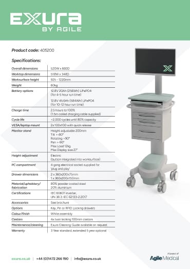 X500 EPR Powered PC Cart Datasheet