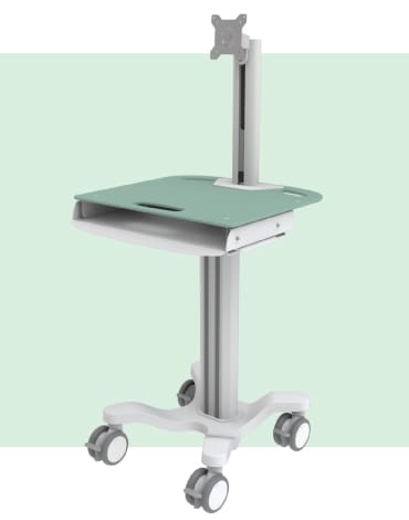 Zippy X300 EPR PC Cart overlaid on a branded green background